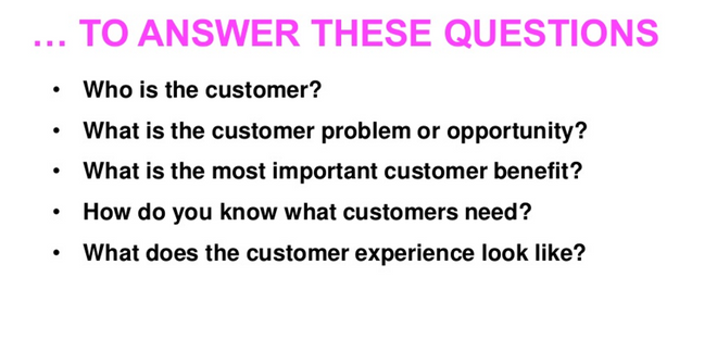 Main questions about your customer