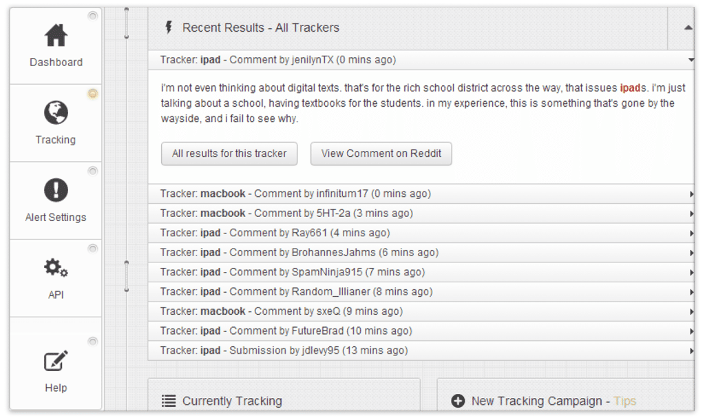 Reddit Keyword Monitor Interface