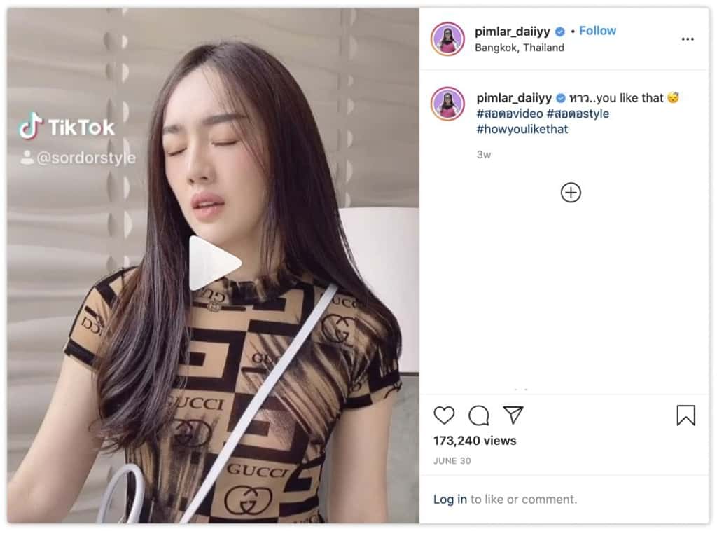 TikToker wearing a Gucci top detected by YouScan