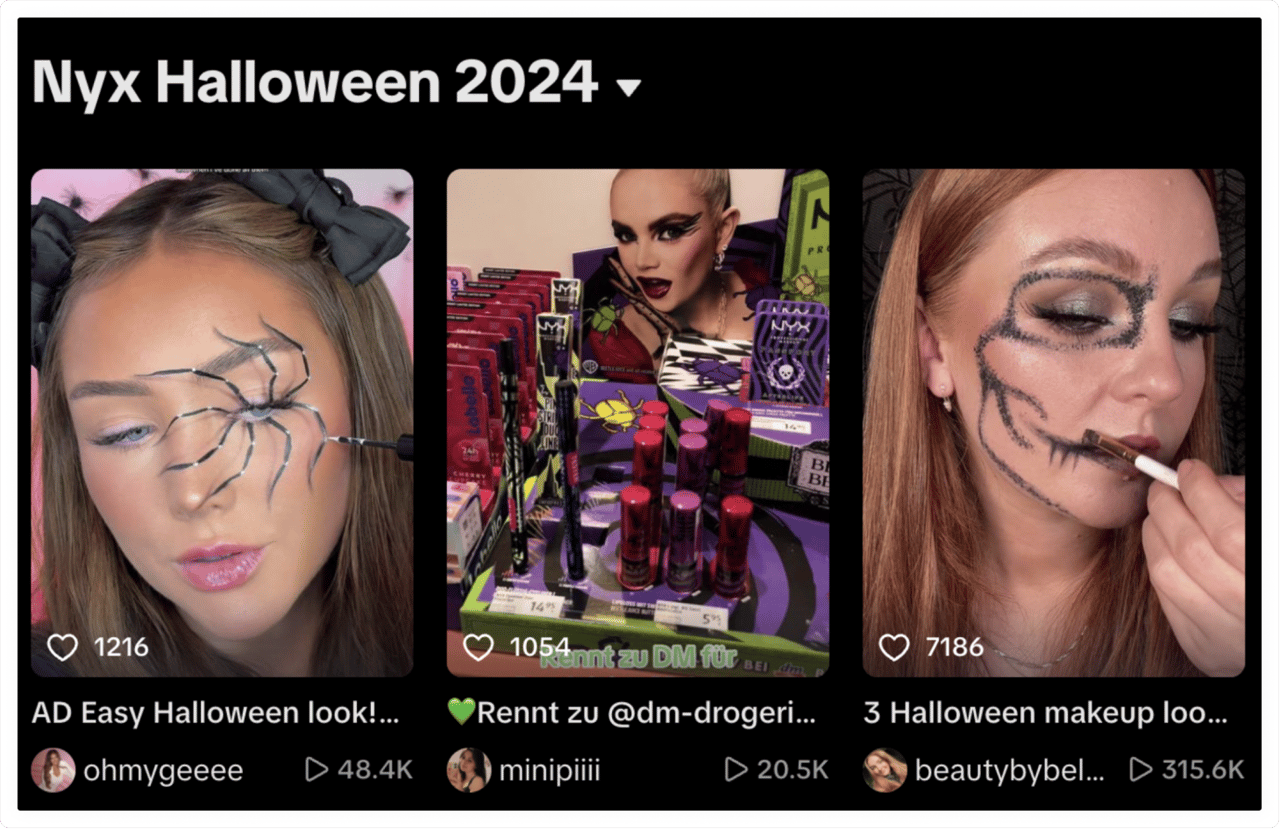 NYX used TikTok to spark social media engagement and inspire users to be creative with their products