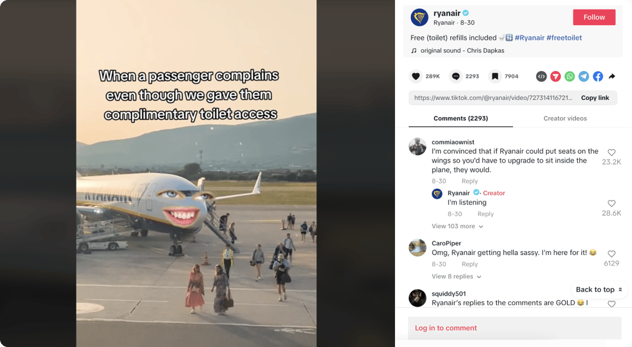 Ryanair uses customers' complaints as inspiration