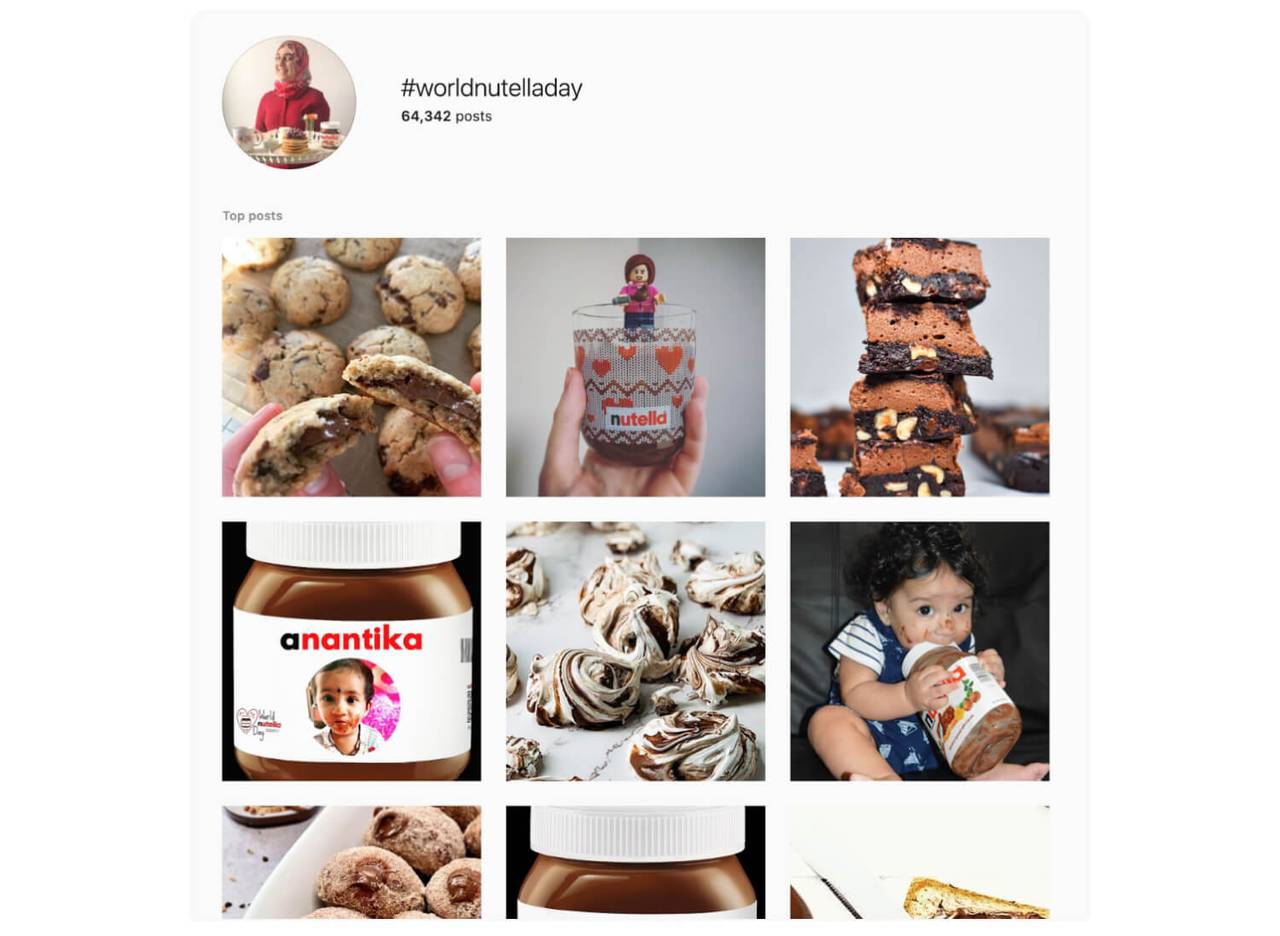 nutella posts on instagram