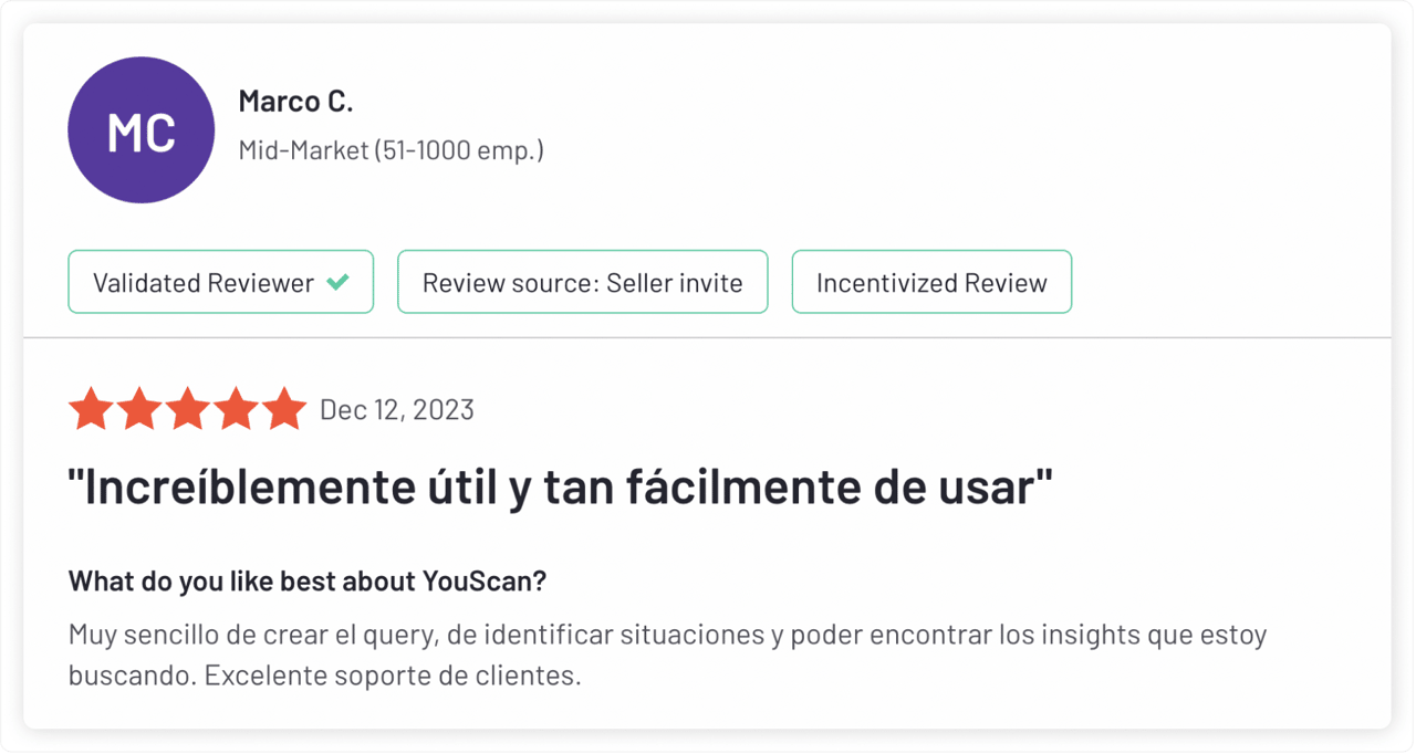Customer's feedback