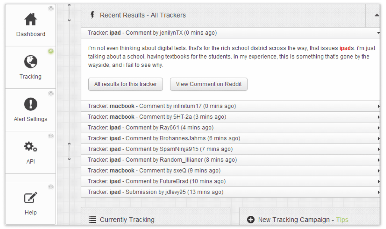 Reddit Keyword Monitor Interface