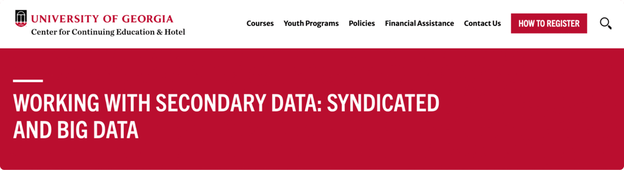 Working with Secondary Data: Syndicated and Big Data