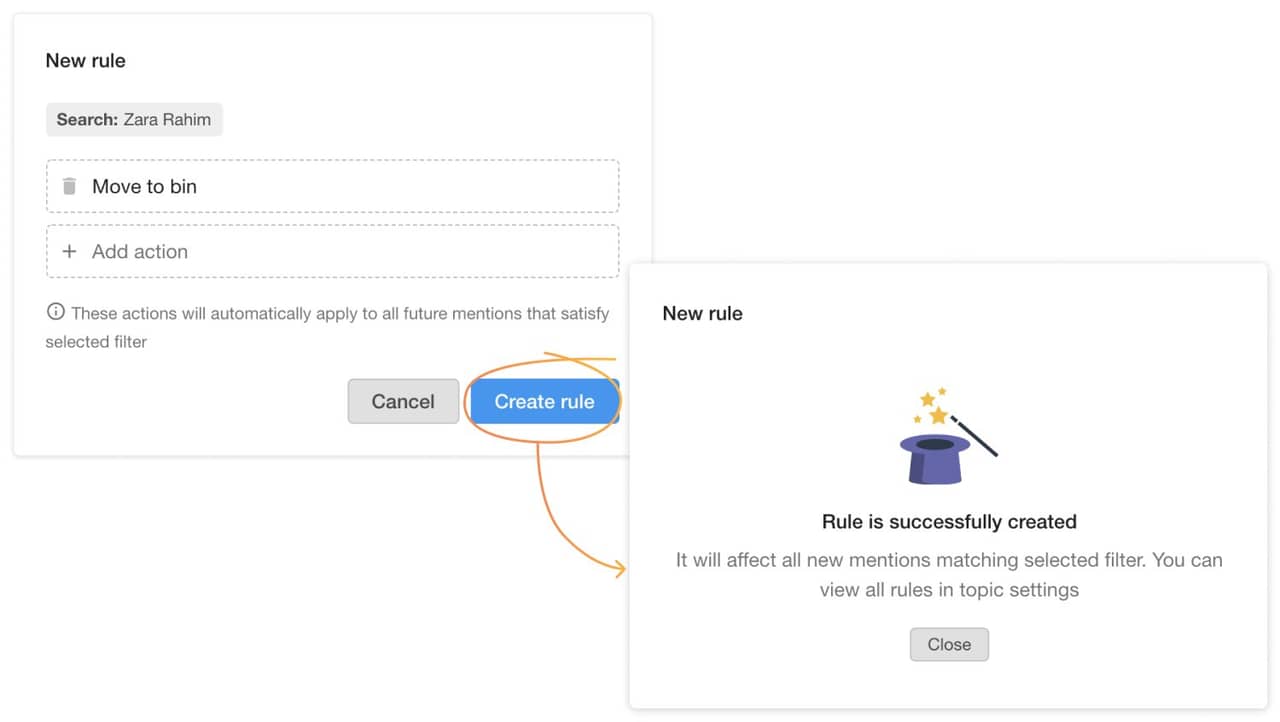 Creating rules in software