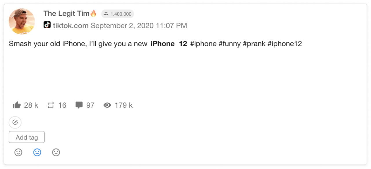 A prank about throwing away an old iPhone