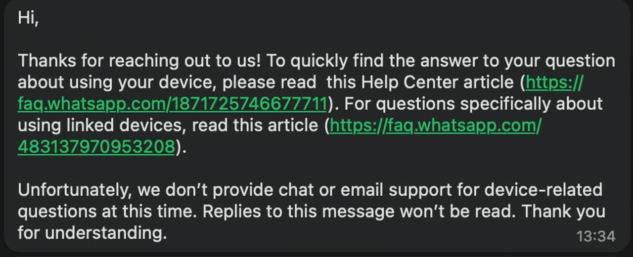 Poor customer service by bots in Meta