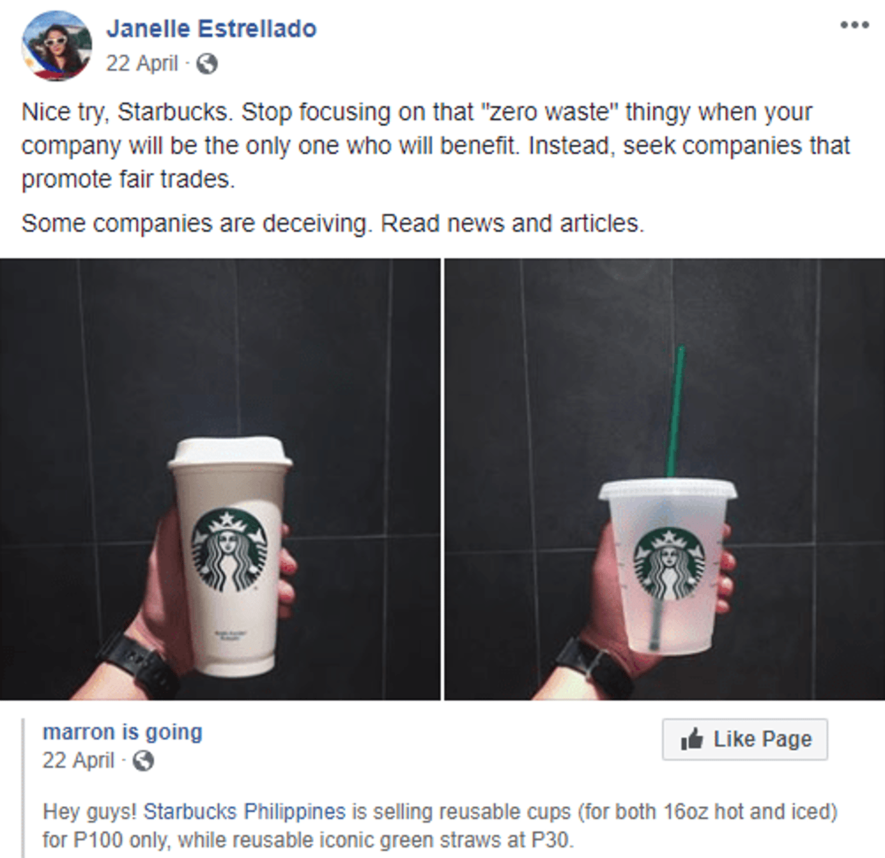 Starbucks Reusable Cups - Negative Discussions