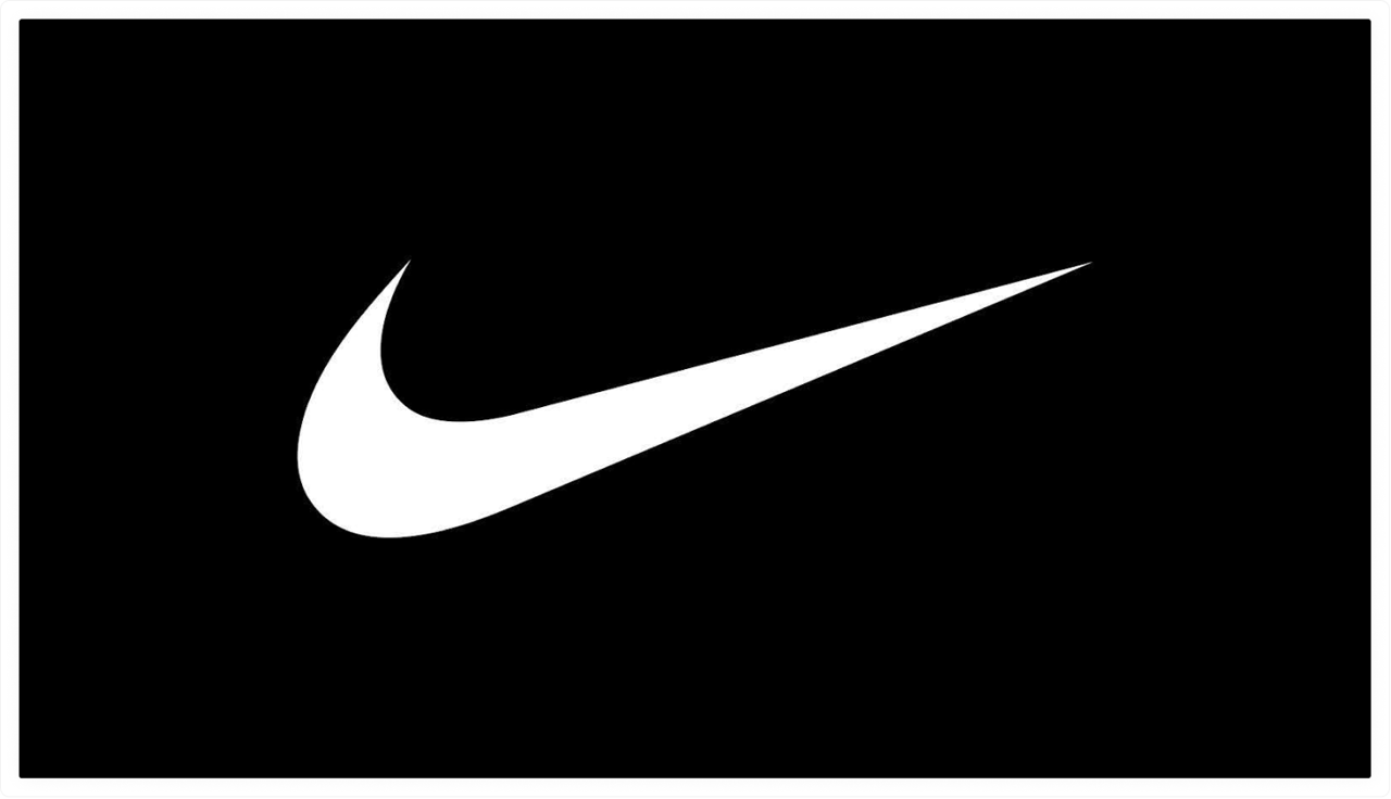 Black and white Nike check logo