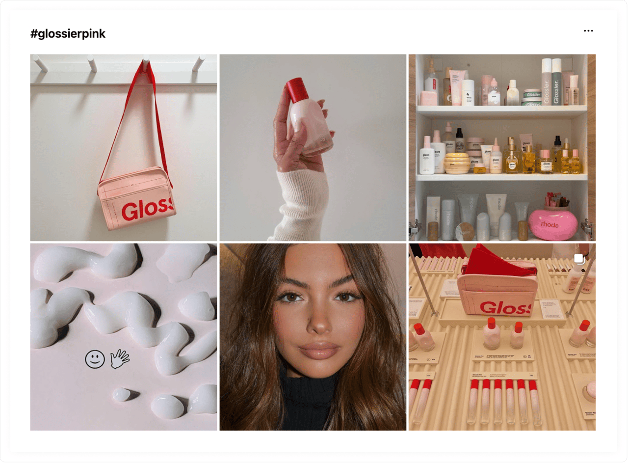 #glossierpink hashtag is still popular across social media