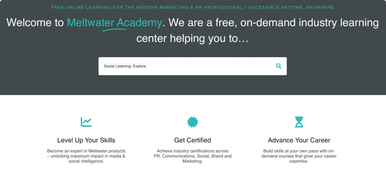 Social Listening: Explore courses by Meltwater Academy
