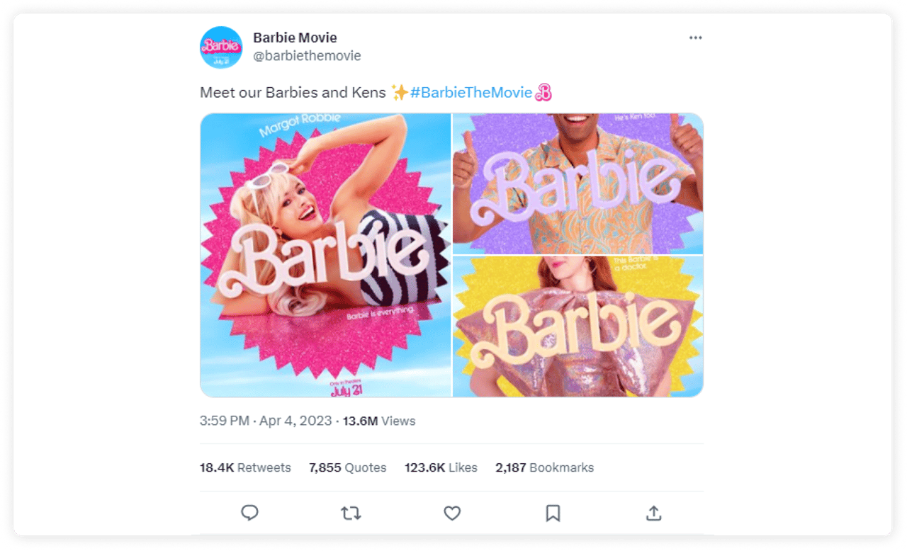 Постери з головними героями фільму "Барбі"