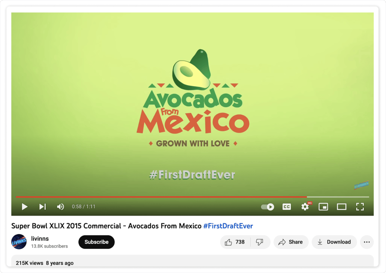 Avocados From Mexico ad