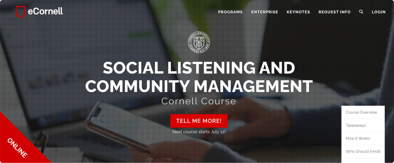 eCornell Course: Social Listening and Community Management