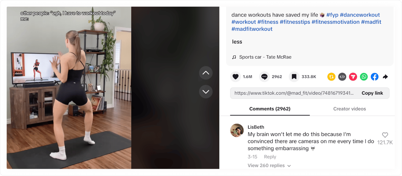 Fitness influencer on TikTok