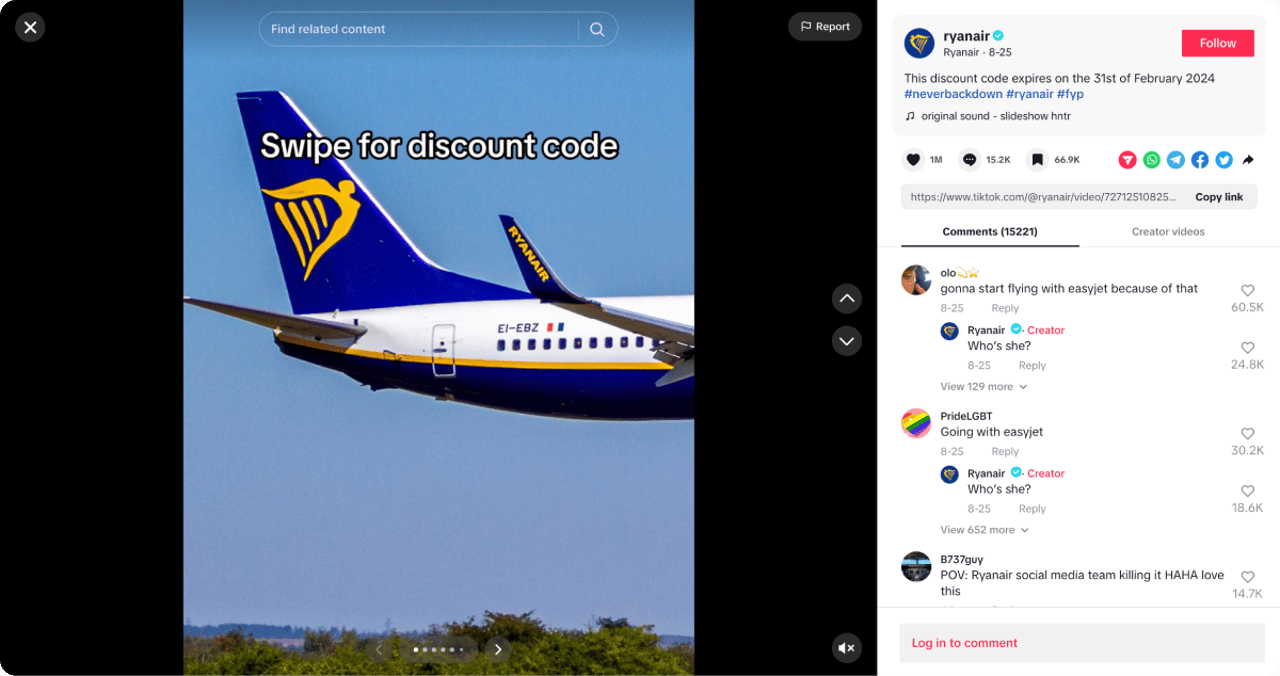 Ryanair uses clickbaits and jokes
