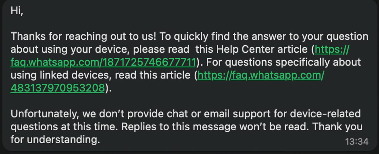 Poor customer service by bots in Meta