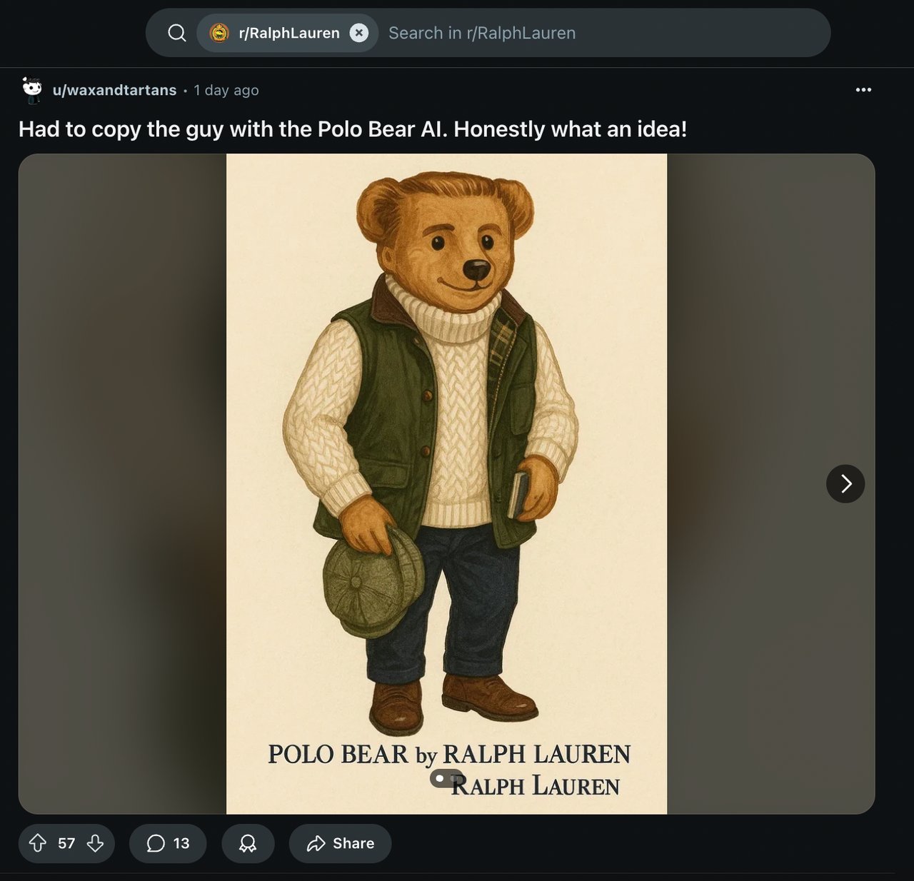 r/RalphLauren/ polo bear AI design thread