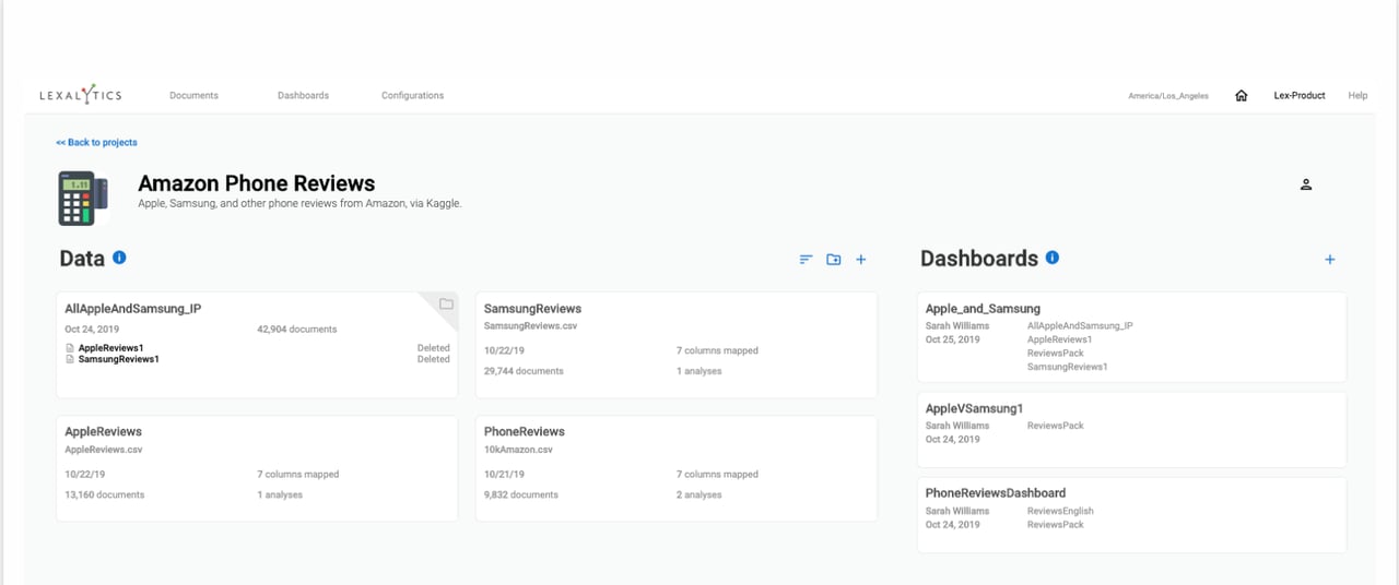 Lexalytics dashboard